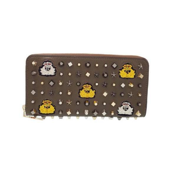 Christian Louboutin Panettone Star Multi Stud Round Zipper Long Wallet